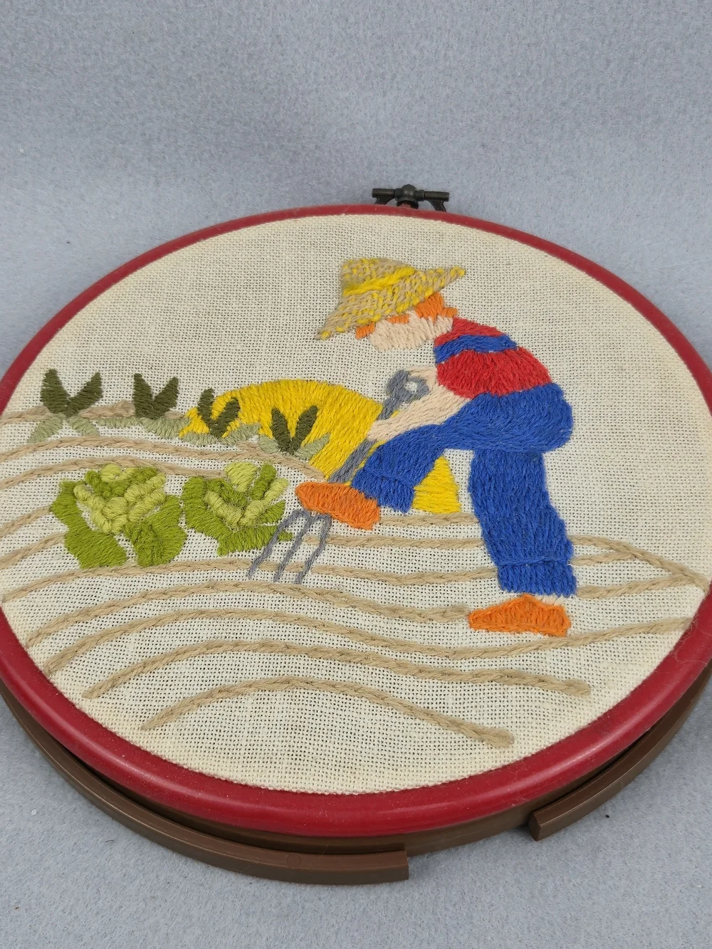 Vintage Embroidery Hoop Wall Decor Set - Girl Boy Country Garden 6
